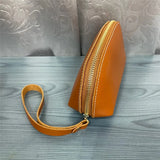 Vintage Leather Women Wallet Long Zipper Wristlet Bag Cowhide Lady Clutch Purse