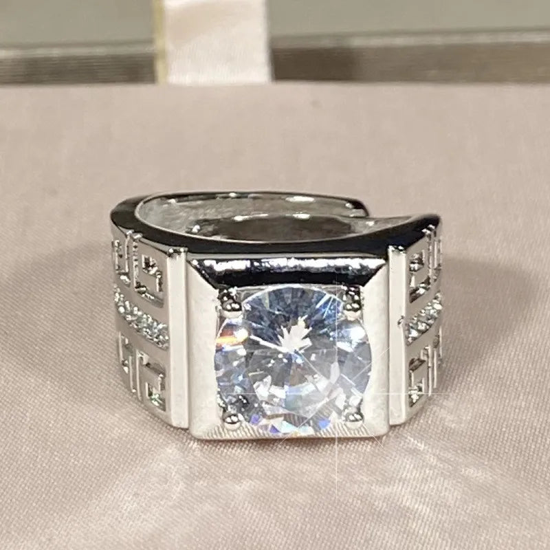 Vintage Geometric Moissanite Zircon Diamond Rings