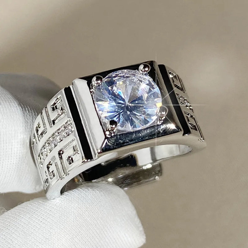 Vintage Geometric Moissanite Zircon Diamond Rings
