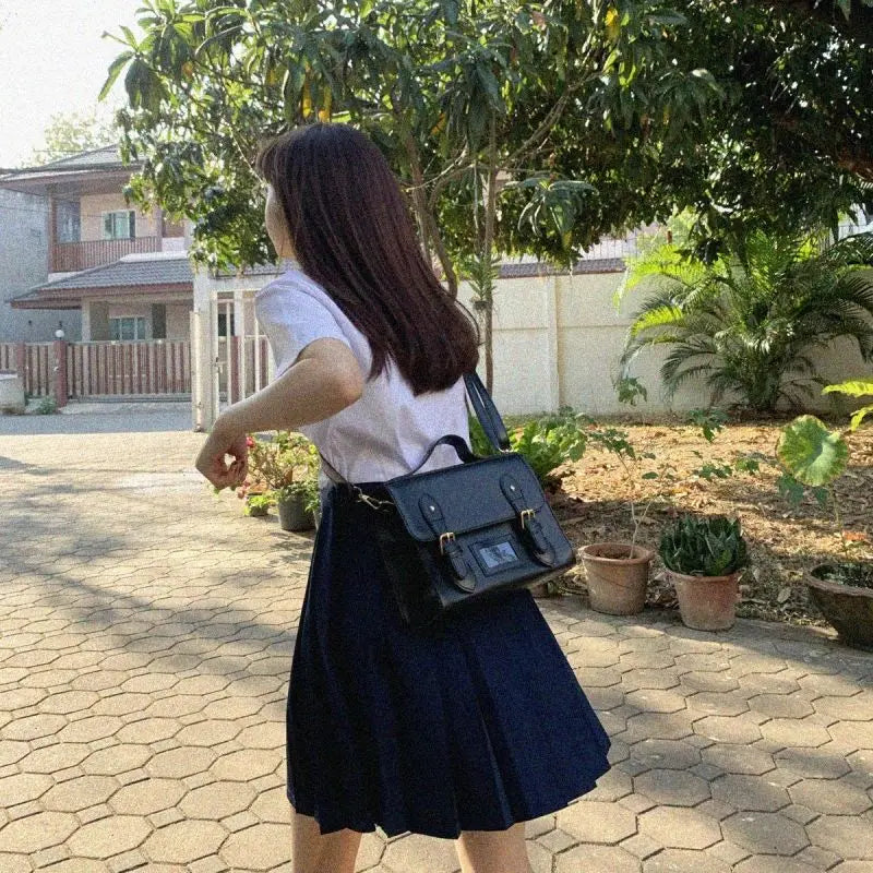Vintage Girls Student Handbags PU Leather Ladies Messenger Bag
