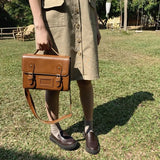 Vintage Girls Student Handbags PU Leather Ladies Messenger Bag