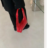 Vintage Red Crescent Shoulder Bag