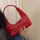 Vintage Red Crescent Shoulder Bag