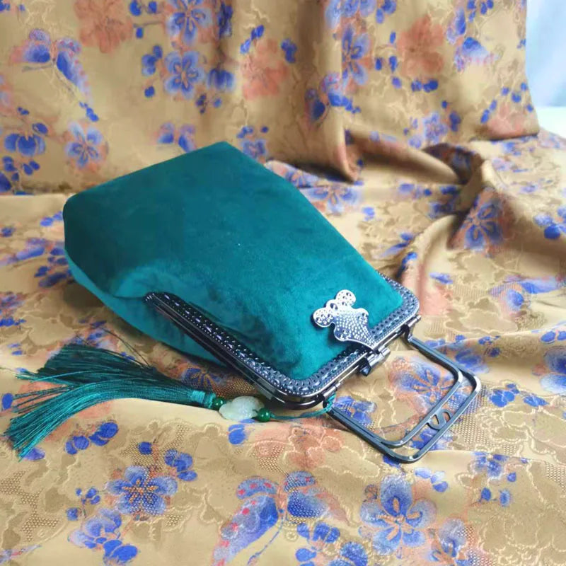 Vintage Green Mother Lady Gift Bag Women's Crossbody Shoulder Bag