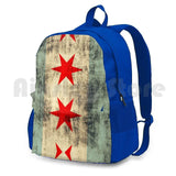 Vintage Chicago Flag Outdoor Hiking Backpack