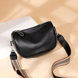 Vintage Leather Half Moon Crossbody Bag