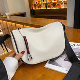 Vintage Leather Half Moon Crossbody Bag