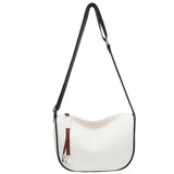 Vintage Leather Half Moon Crossbody Bag