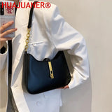Vintage Half Moon Chain Shoulder Bag Autumn Bucket Ladies Purses Handbags