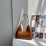Vintage Half-moon Shoulder Bag For Women PU Leather Small Underarm Bag