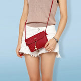 Vintage Messenger Bag for Women with Deer Pendant Flap Crossbody Shoulder Bag