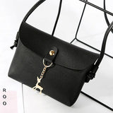 Vintage Messenger Bag for Women with Deer Pendant Flap Crossbody Shoulder Bag