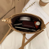 Vintage Leather Shoulder Bag Bucket Bag Crossbody for Girls