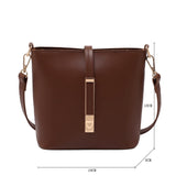 Vintage Leather Shoulder Bag Bucket Bag Crossbody for Girls