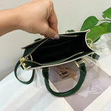 Vintage Leather Shoulder Bag Women's Handbag High Square Fashionable Box
