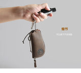Vintage Leather Key Holder Wallet Men Zipper Car Key Case Cover