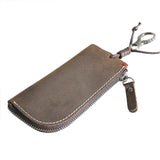 Vintage Leather Key Holder Wallet Men Zipper Car Key Case Cover