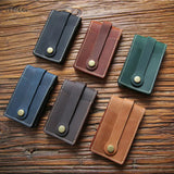 Vintage Leather Key Wallet Crazy Horse Key Holder Men Mini Household Housekeeper
