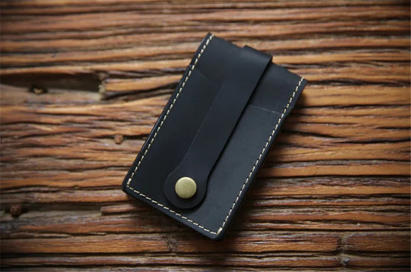 Vintage Leather Key Wallet Crazy Horse Key Holder Men Mini Household Housekeeper