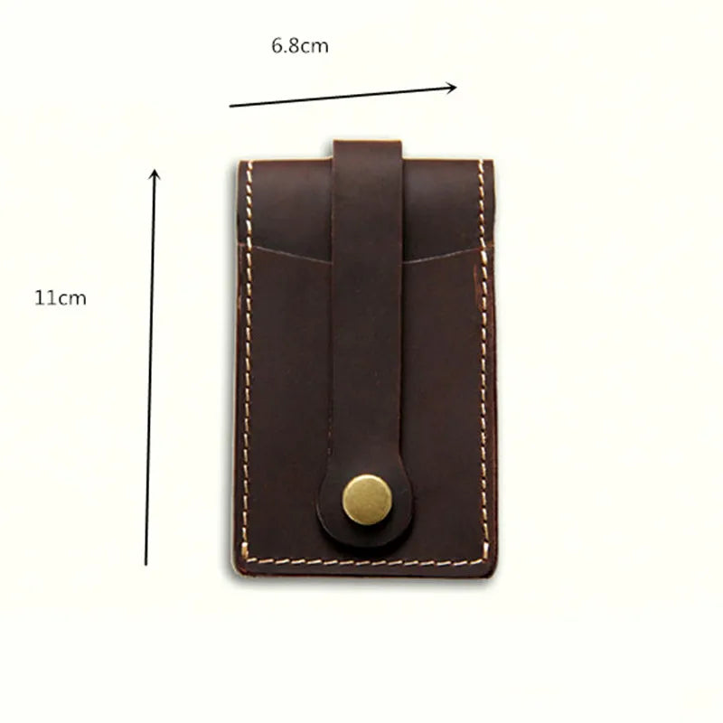 Vintage Leather Key Wallet Crazy Horse Key Holder Men Mini Household Housekeeper