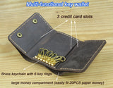 Vintage Leather Key Holder Men Key Wallet Keychain Women Key Case Bag