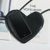 Vintage Heart Shape Shoulder Bag PU Leather MIni Phone Bag