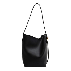 Vintage High Capacity Tote Bucket Bag PU Leather Shoulder Bag for Women Handbags