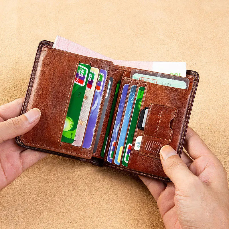 Vintage American Flag Masonic Leather Wallet Short Purse