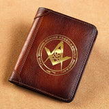Vintage Leather Wallet with Skull Printing