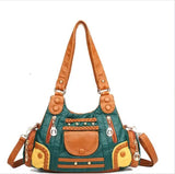 Vintage High Leather Handbags Female Bag Ladies Hand Bags for Women