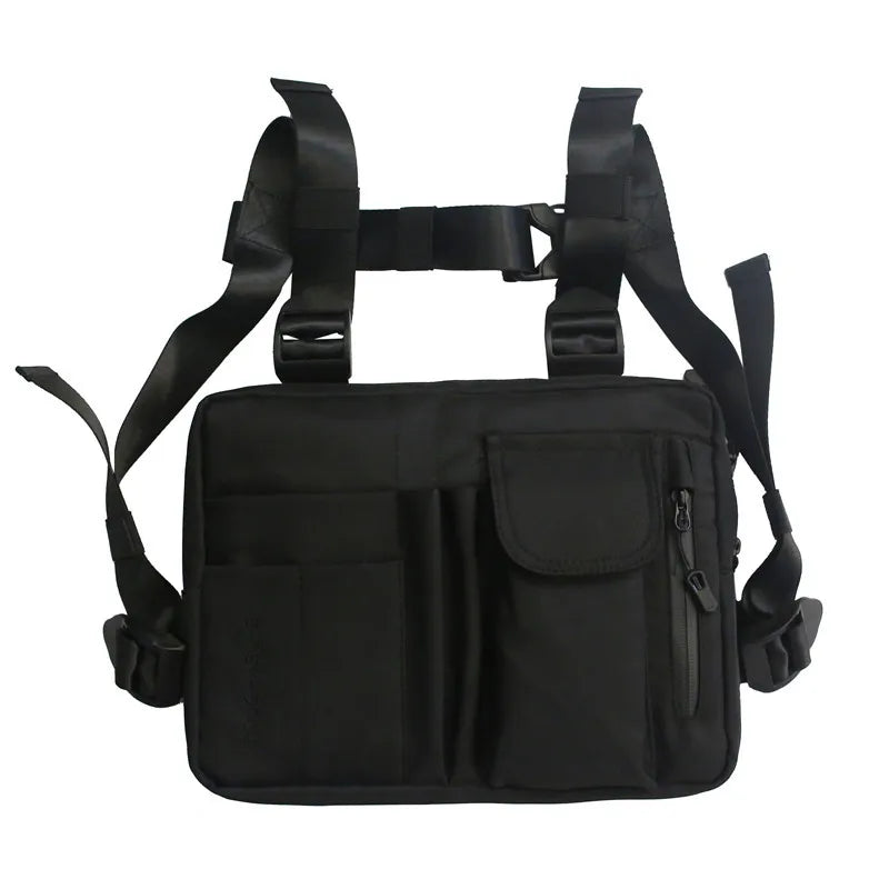 Vintage Hip Hop Tactical Shoulder Bag Streetwear Chest Vest Bags