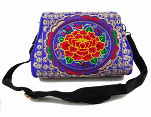 Vintage Hmong Tribal Ethnic Boho Shoulder Bag Embroidery Tapestry SYS-416B