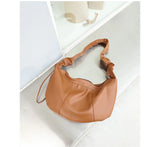 Vintage Hobo Shoulder Bag Ruffled Crossbody Drawstring Messenger Soft