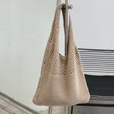 Vintage Hollow Woven Underarm Shoulder Bag Knitted Handbag for Women
