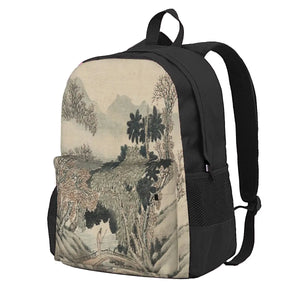 Vintage Japanese Landscape Painting Backpacks Men's Backpacks Bags For Women
