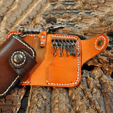 Vintage Leather Key Holder Wallet Keychain Keys Organizer