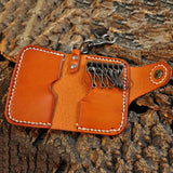 Vintage Leather Key Holder Wallet Keychain Keys Organizer