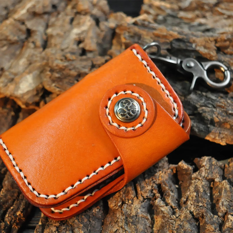 Vintage Leather Key Holder Wallet Keychain Keys Organizer