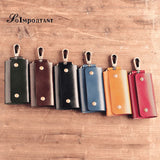 Vintage Leather Key Wallet Men Key Case Bag Pouch Keychain Covers