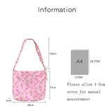 Vintage Pink Jacquard Shoulder Bag Lady Messenger Phone Bag