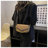 Vintage Ladies Flap Chains Handle Shoulder Purses Fall Winter Clutch Tote Bags