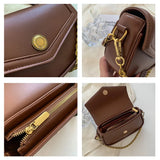 Vintage Ladies Flap Chains Handle Shoulder Purses Fall Winter Clutch Tote Bags