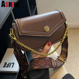 Vintage Ladies Flap Chains Handle Shoulder Purses Fall Winter Clutch Tote Bags