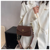 Vintage Ladies Flap Chains Handle Shoulder Purses Fall Winter Clutch Tote Bags