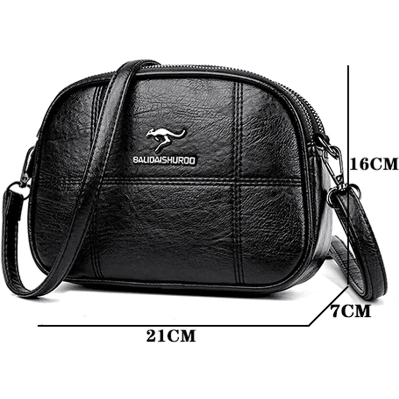 Vintage Women's Leather Messenger Bag Anti Theft Shoulder Bag