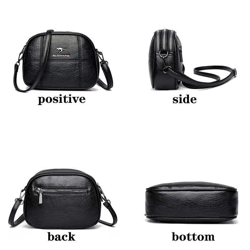 Vintage Women's Leather Messenger Bag Anti Theft Shoulder Bag
