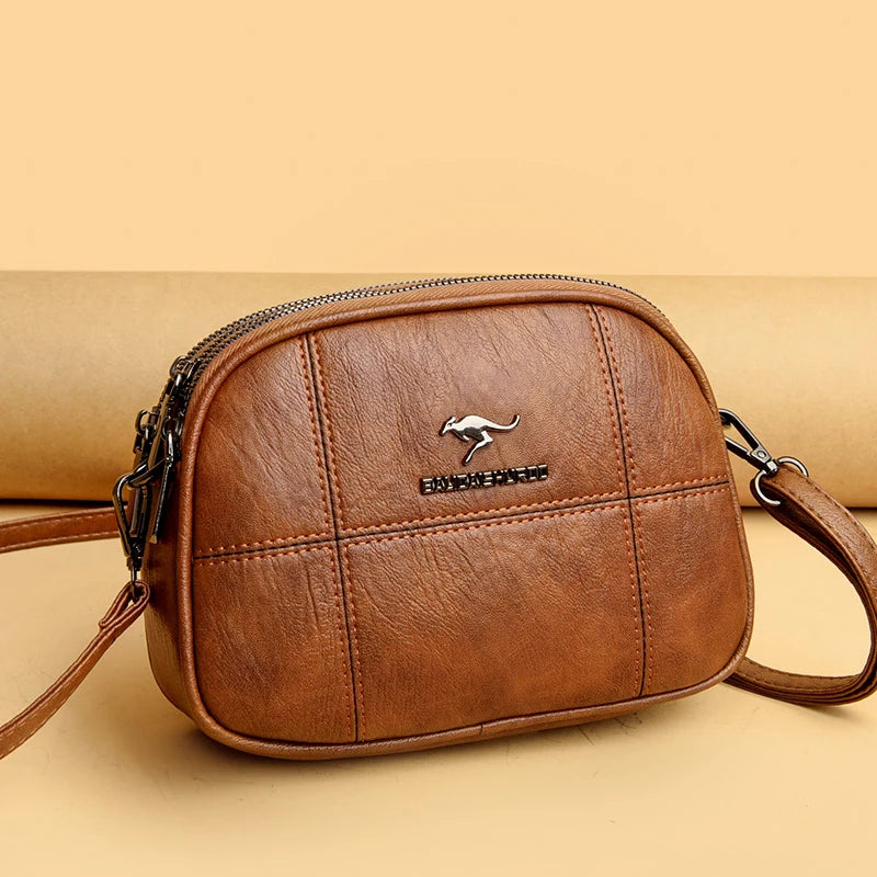 Vintage Women's Leather Messenger Bag Anti Theft Shoulder Bag