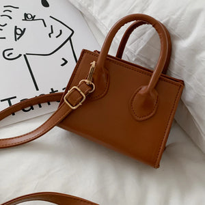 Vintage PU Leather Shoulder Bags Small Square Handbags