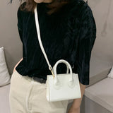 Vintage PU Leather Shoulder Bags Small Square Handbags