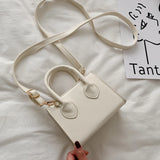 Vintage PU Leather Shoulder Bags Small Square Handbags
